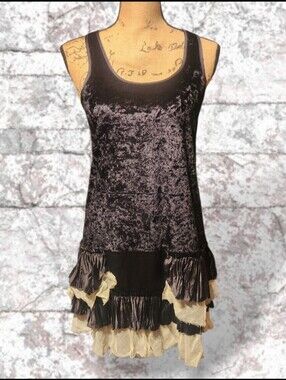 Mystree Crushed Velvet Drop-waist Flapper Dress